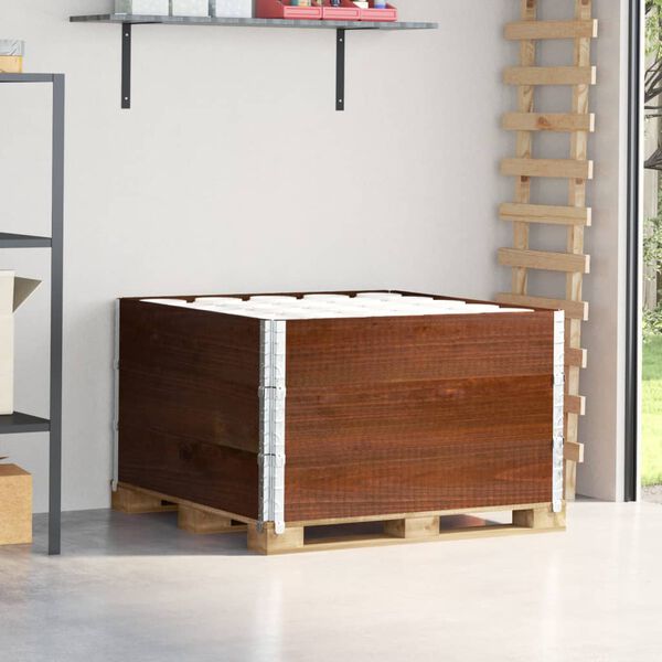 vidaXL Padėklų apvadai, 3vnt., rudi, 100x100cm, pu&scaron;ies masyvas