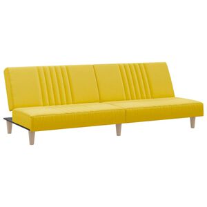 vidaXL Dvivietė sofa-lova, &scaron;viesiai geltonos spalvos, audinys