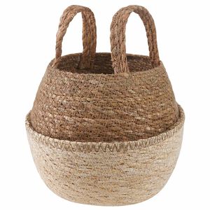 vidaXL Vazonas su rankenomis Balta &Oslash; 22 x 20 cm 100% Jūros žolė