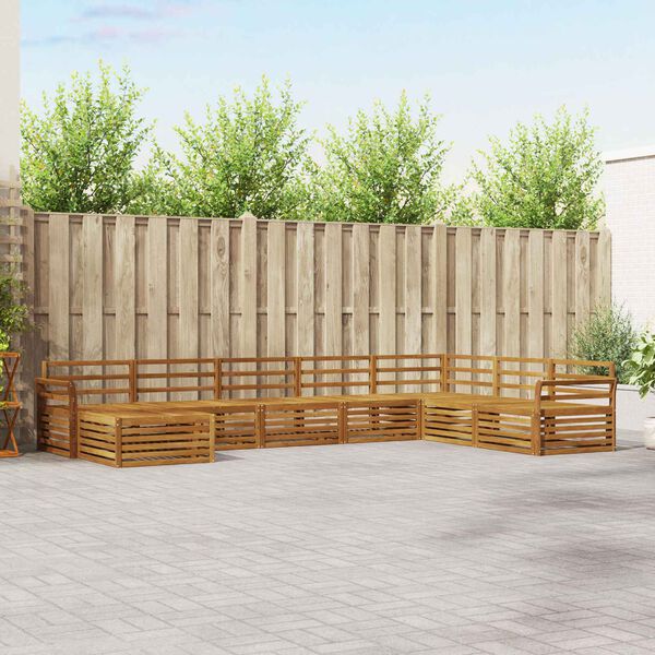 vidaXL Sofų komplektai 8 pcs Natūrali Kietos akacijos mediena