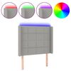 vidaXL Galvūgalis su LED, &scaron;viesiai pilkas, 93x16x118/128cm, audinys