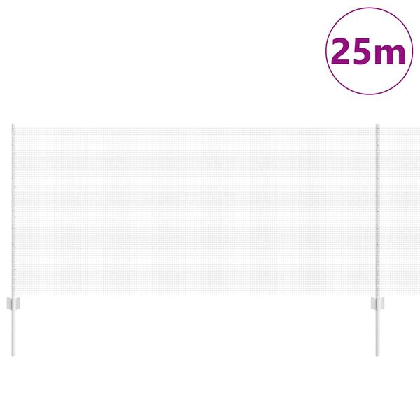 vidaXL Tvora su stulpais Sidabro 1 x 25 m Plienas