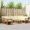 vidaXL Lauko sofos komplektas 10 pcs Natūralus ir grietinėlė