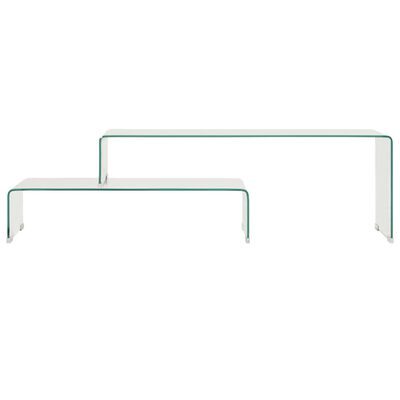 vidaXL Kavos staliukų rinkinys, 2dalių, 90x30x20/110x30x40cm, stiklas