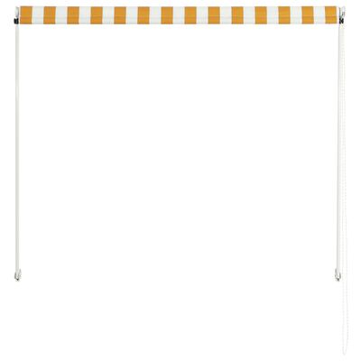 vidaXL Ištraukiama markizė, geltonos ir baltos spalvos, 150x150 cm