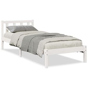 vidaXL Lovos rėmas be čiužinio, baltas, 80x210cm, pu&scaron;is, itin ilgas