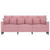 vidaXL Trivietė sofa, rožinės spalvos, 180cm, aksomas