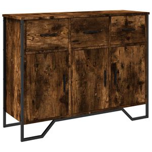 vidaXL &Scaron;oninė spintelė, dūminio ąžuolo, 97x32,5x74,5cm, mediena