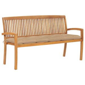 vidaXL Sudedamas sodo suoliukas su pagalvėle, 159 cm, tikmedis