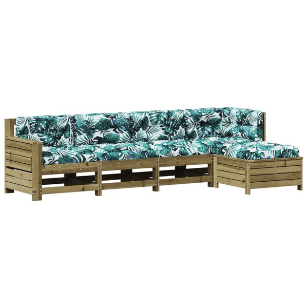 vidaXL Sodo poilsio komplektas su pagalvėlėmis, 5 dalių, pu&scaron;is