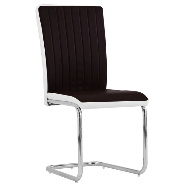 vidaXL Gembinės valgomojo kėdės, 2vnt., rudos spalvos, dirbtinė oda