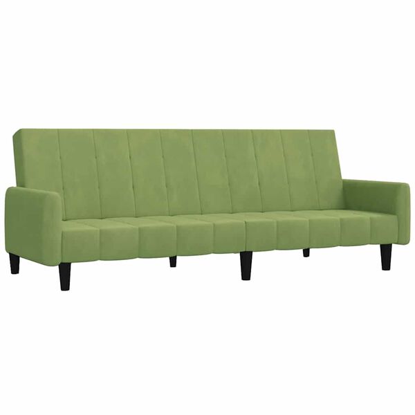 vidaXL Dvivietė sofa-lova, &scaron;viesiai žalios spalvos, aksomas