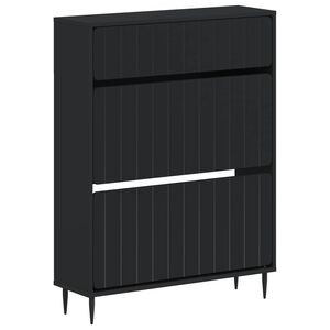 vidaXL Batu skrynia ZWOLLE 78 x 24 x 103 cm Apdirbta mediena Juoda