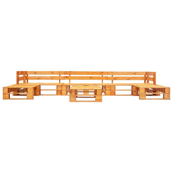 vidaXL Sodo komplektas iš palečių, 6 dalių, medaus ruda, mediena