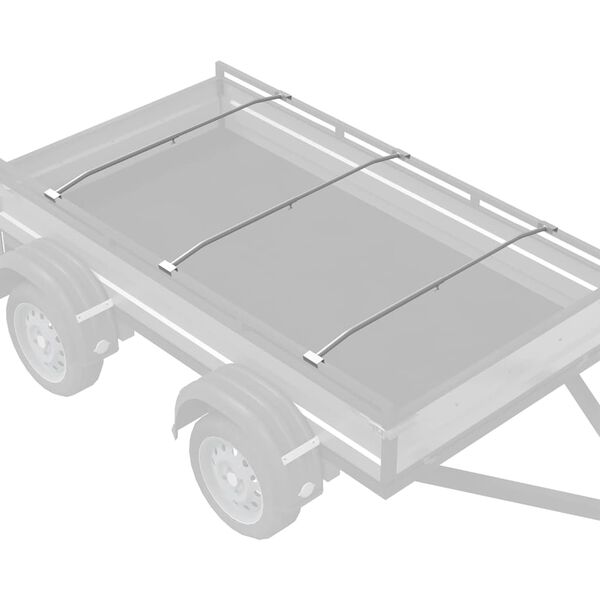 vidaXL Tentų laikiklis priekaboms 3 pcs Sidabro 100-145 cm Aliuminis