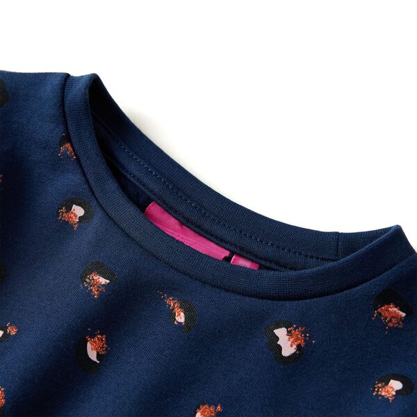 Vaikiška suknelė ilgomis rankovėmis, tamsiai mėlyna, 140 dydžio