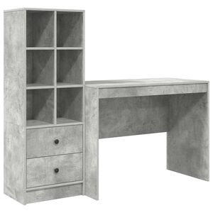 vidaXL Stalas Betono pilka 145.5 x 50 x 127 cm 2 vnt.