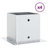 vidaXL Stulpų pagrindai kvadratiniai, 4vnt., sidabriniai, 141x141mm