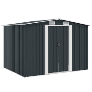 vidaXL Sodo sandėliukas, antracito spalvos, 257x205x178cm, plienas