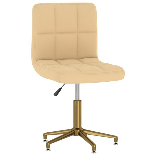 vidaXL Pasukamos valgomojo kėdės, 4vnt., kreminės spalvos, aksomas