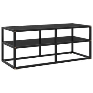 vidaXL Televizoriaus spintelė, juoda, 100x40x40cm, su juodu stiklu