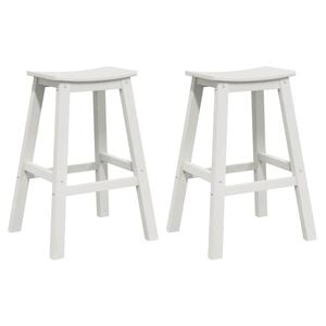 vidaXL Baro taburetė 2 vnt. Balta 52 x 43 x 73,5 cm HDPE