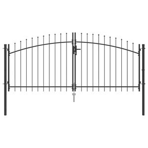 vidaXL Dviejų durų vartai Woerden Pilka 299,5 x 149,5 cm Plienas