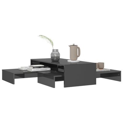 vidaXL Sudedamų kavos staliukų rinkinys, pilkas, 100x100x26,5cm