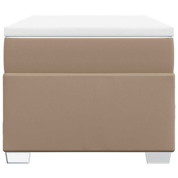 vidaXL Lova su spyruoklėmis/čiužiniu, kapučino, 90x200cm, dirbtinė oda