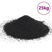 vidaXL Akvariumo smėlis, juodos spalvos, 25kg, 0,2–2mm
