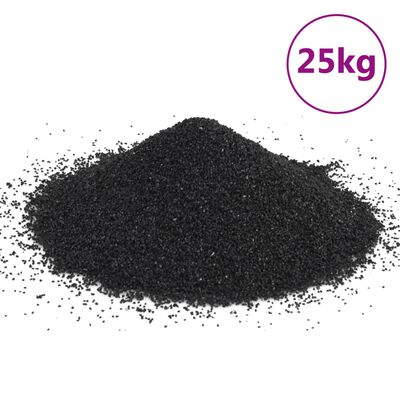 vidaXL Akvariumo smėlis, juodos spalvos, 25kg, 0,2–2mm