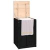 vidaXL Skalbinių dėžė, juoda, 44x44x66cm, pušies medienos masyvas