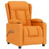 vidaXL Elektrinis masažinis krėslas, tamsiai geltonos spalvos, audinys