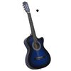 vidaXL Klasikinė gitara, &scaron;e&scaron;ėliuotos mėlynos spalvos, 38", 6 stygos