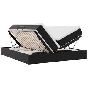 vidaXL Lova su daiktų laikymo vieta ir čiužiniu Juoda 200 x 200 cm