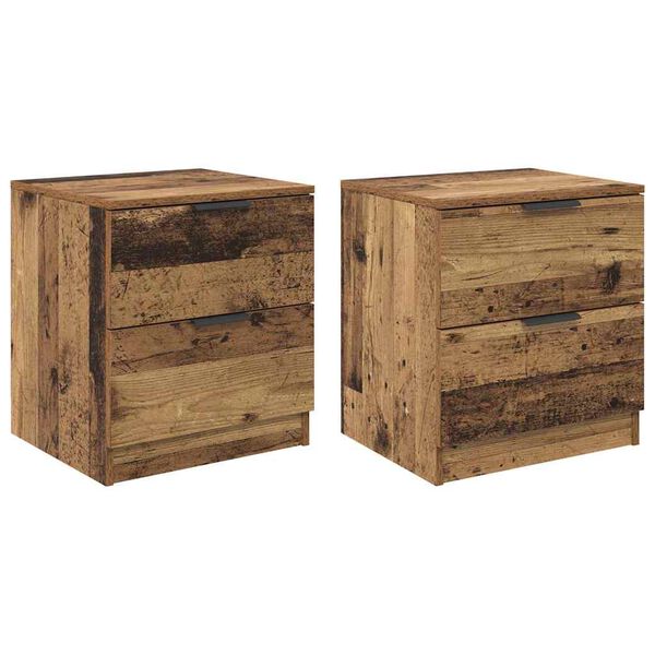 vidaXL &Scaron;alia lovos spintelė 2 pcs Senas medis 45 x 39 x 50 cm
