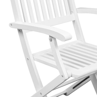 vidaXL Valgomojo kėdės, 6vnt., baltos, akacijos med. masyvas
