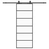 vidaXL Stumdomos durys su įrangos rinkiniu, juodas, 76x205 cm, ESG ir
