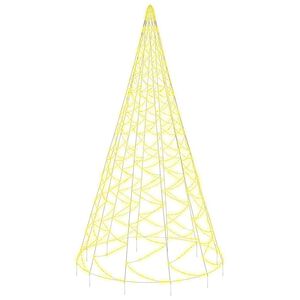 vidaXL Kalėdų eglutė ant vėliavos stiebo, 800cm, 3000 &scaron;iltų baltų LED
