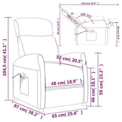 vidaXL Elektrinis masažinis krėslas, kreminės spalvos, dirbtinė oda