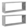 vidaXL Sieninės lentynos, 2vnt., betono, 60x15x23cm, apdirbta mediena