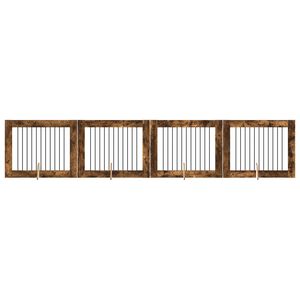 vidaXL &Scaron;unų vartai su stovais 4 pcs Dūminio ąžuolo 100 x 80 cm