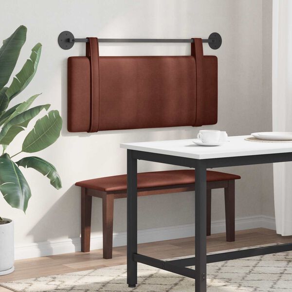 vidaXL Kabantysis galvūgalis Paprastas Blizgus Rudas 110 x 55 x 5 cm