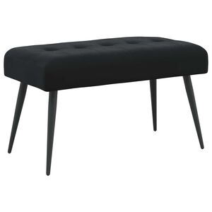 vidaXL Suoliukas su mygtukų įsiuvais Juoda 80 x 40 x 46 cm Aksomas