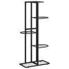 vidaXL Stovas augalams, 5 lentynos, juodas, 43x22x98cm, metalas