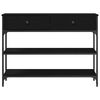 vidaXL Konsolinis stalas su stalčių Juodas ąžuolas 100 x 25 x 75 cm