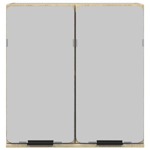 vidaXL Veidrodinė vonios spintelė, ąžuolo, 64,5x20x66,5cm, mediena