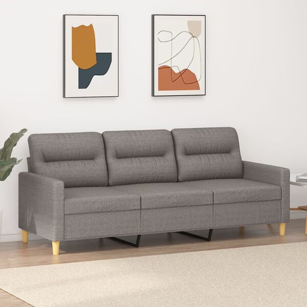 vidaXL Trivietė sofa, taupe spalvos, 180cm, audinys