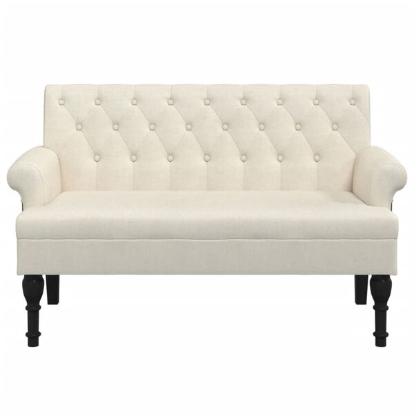 vidaXL Suoliukas su atlošu, 120x62x75,5cm, linas