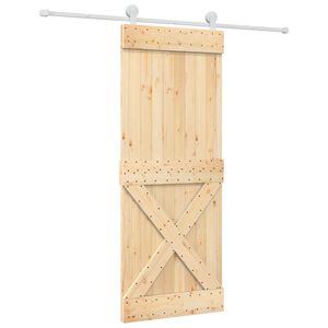 vidaXL Slankios durys Natūrali ir Balta 80 x 210 cm